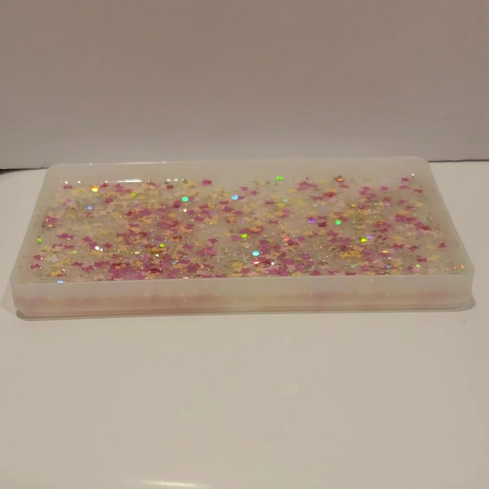 Glittery Pink and Gold Resin And Plastic Tray